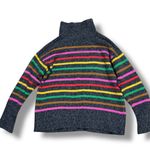 Lou & grey  Multicolor Striped Mock Neck Pullover Sweater Women’s XS Gray Stripe Photo 3