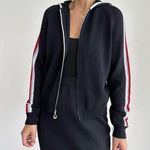 St. John  Cardigan Womens 2 Santana Knit Black Front Zip Hooded Sweater Sport Photo 0