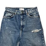 ZARA  Women Blue Distressed Ripped Straight Leg Jeans Size 4 Photo 1