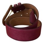 Linda Allard Ellen Tracy Genuine Snakeskin Belt Purple Textured Leather Medium Photo 1