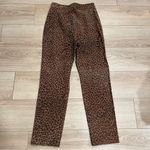 LPA  Leather Suede Leopard Cheetah Button High Waisted Ankle Pant Size M Photo 4