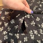 American Eagle Black Floral Short Sleeve Tie Sleeve Cutout Mini Dress Sundress S Photo 1