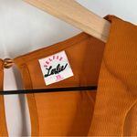 Selfie Leslie Leslie Selfie Orange Crepe Chiffon Pleated Deep V Tie Waist Long‎ Sleeve Romper Photo 2