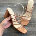 Nine West Women's Tan Strappy Heeled Sandal 12M Sexy Heels Photo 2