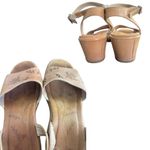 Dansko Y2K‎ 2000'S VTG. FLORAL LEATHER  CHUNKY SANDALS HEELS SZ. 7/37. Photo 6