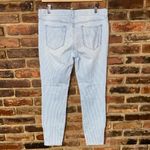 J.Crew  Blue & White Pin Stripe Toothpick Zip Ankle Skinny Jeans Women's Size 29 Photo 5