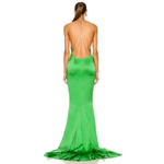 Retrofete Satin Crystal Margot Gown in Green XSmall New. Long Maxi Dress Size XS Photo 3