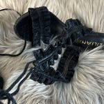 Liliana NWOT  Black Lace Up Heels sz 5.5 Photo 2