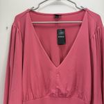Torrid NWT  Berry Pink Studio Knit V Neck 3/4 Sleeve‎ Shirred Top Size 4X Photo 3