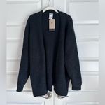 Nike  Phoenix NWT Knit Cardigan Sweater Womens Size Small Black  Allover Swoosh Photo 4