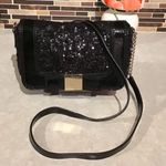 Kate Spade  Black♠️Sequin Convertible Crossbody Clutch Patent Leather Holiday Bag Photo 2