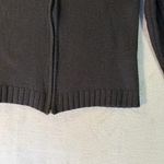 Lacoste VTG Womens S/M Black Cropped Full Zip Mock Neck Knit Cardigan Academia Photo 3