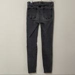 J Brand Grey Mid Rise Skinny Jeans Womens 23 Raw Hem Stretch Denim Casual Photo 1