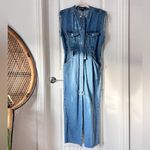 BLANK NYC  Cotton Blend Blue Denim Belted Jumpsuit Sleeveless Small Photo 2