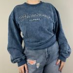 Vintage Y2K Acid Wash Dark Blue Monterey California Oversized Graphic Pullover Size XL Photo 0