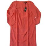 Tibi NWT New York Essential Shift in Coral Slit Hem Silk Dress 0 Photo 0