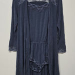 Eberjay Eberjey Storyteller Astrid Lace Teddy Romper and Kimono Robe‎ Set Sz S Photo 0