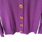 Tory Burch Simone Merino Wool Purple Cardigan Sweater Gold Buttons size medium Photo 2