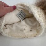 Linda Richards NEW YORK Cream Knit Ear Warmer Headband Genuine Fur Pom Poms Brown Photo 7