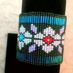 BEADED STRETCHY BELT WAISTBAND Blue Photo 0