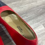 St. John  Red and Navy Leather Pumps 8.5 Vintage Women’s Shoes Photo 9