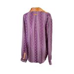 Robert Graham Women’s 100% Silk Blouse Top Purple Orange Boho Wearable Art Sz L Photo 5