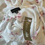 Zenobia  Cream Floral Short Sleeve Blouse size 2X NWT Semi-sheer Summer Top Photo 7