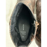 Time & Tru Womans  Brown Black Snake Print Side Zip Block Heel Ankle Boots 11 Photo 5