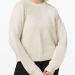Lululemon NEW  New Heights Sweater Size 6 Cotton Antique White Cable Knit Crop Photo 0
