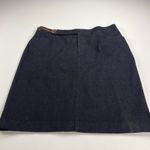 Lauren Ralph Lauren Dark Wash Denim Skirt Leather Buckle Pockets Size 16 Blue Photo 11
