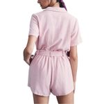 Lost + Wander  Anthropologie Majorca Linen Blend Pink Short Sleeve Romper SMALL Photo 1