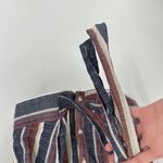 Drew  Multicolor Striped Cotton Button Up Tie Front Cropped Top Size Medium Photo 2