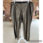 Alfani  Pants Gold Metallic Stretch Skinny 24W Cocktail Party Holiday Glam Chic Photo 2