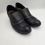 Earth Origins Women Loafers Leather Black SlipOn Sz 8.5 M Derby Shoes Block Heel Photo 1