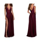 La Femme Plunge Neck A-Line Gown size 14 NWOT Photo 1