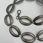 Fossil  Belt Y2K 90's Metal Chain Oval Links Boho Adjustable Hammered Silver Photo 4