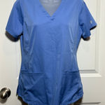 HH Works by Healing Hands Blue V Neck Scrub Top Short Sleeve Women's Small Photo 0