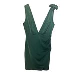 NBD  (Revolve) Timon Mini Dress Asymmetric Tie Shoulder Emerald Green Sz Medium M Photo 3