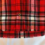 No Comment NWTs Red Plaid Flannel Button Down Crop Top with Embellishments Size Medium Photo 4