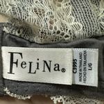 Felina Lace Open Back Bralette Womens Size Large Gray Lace Photo 4