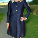 Vintage 1960s Adele Simpson for Hovland Swanson Navy Blue Coat Dress Size 10 Photo 0