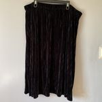 Woman Within Black Velvet Pull On Midi Skirt Plus Size 26/28 2X Pockets Photo 1