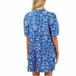 Sugar Lips Lulu Dixie Dress Mini Shift Blue Floral Cotton Women’s Size Medium Photo 1