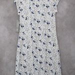 Riders By Lee  White Floral Midi Dress Blue V-Neck Casual A-Line Flare S Small Photo 1