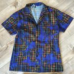 ASOS Reclaimed Vintage Unisex Plaid Checkered Shirt Pants Set Sz S Blue Photo 1