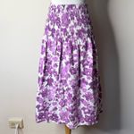 Rails  Purple and White Selena Smocked A-Line Midi Skirt Photo 1
