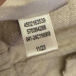 Chico's Size 3/16 Linen Ladder Trim Pull On Cropped Straight Leg Pants Breathable Photo 10