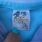 Jantzen Vintage 90s pastel blue tropical fish ringer polo shirt Photo 1