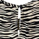 Loft New Womens Black Beige Zebra Print Cinched Puff Sleeve Size Large Photo 7