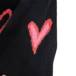 White + Warren Cashmere Graffiti Heart Sweater Black Size S Photo 4